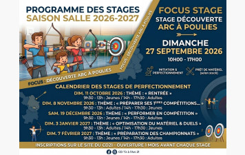 Programme des Stages de la Saison Salle 2026-2027