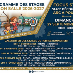 Programme des Stages de la Saison Salle 2026-2027